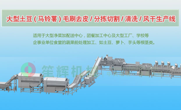 沿滩连续式土豆去皮清洗切割风干生产线